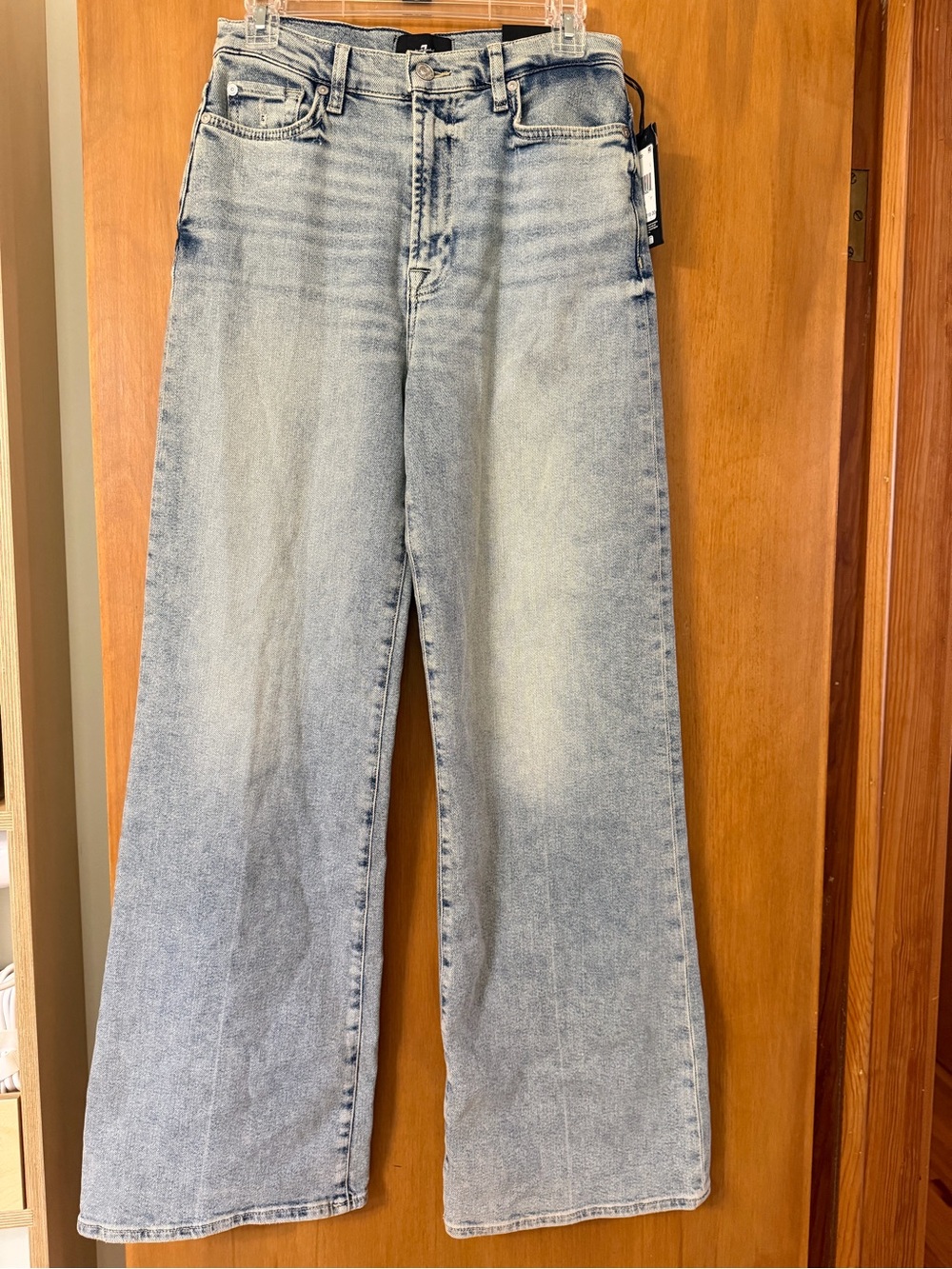 7 For All Mankind Light Blue Wide-Leg Ultra High Rise Jo Jeans Vintage Luxe